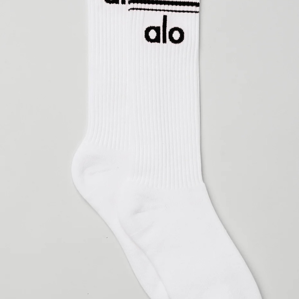 ALO Yoga White Athletic Socks